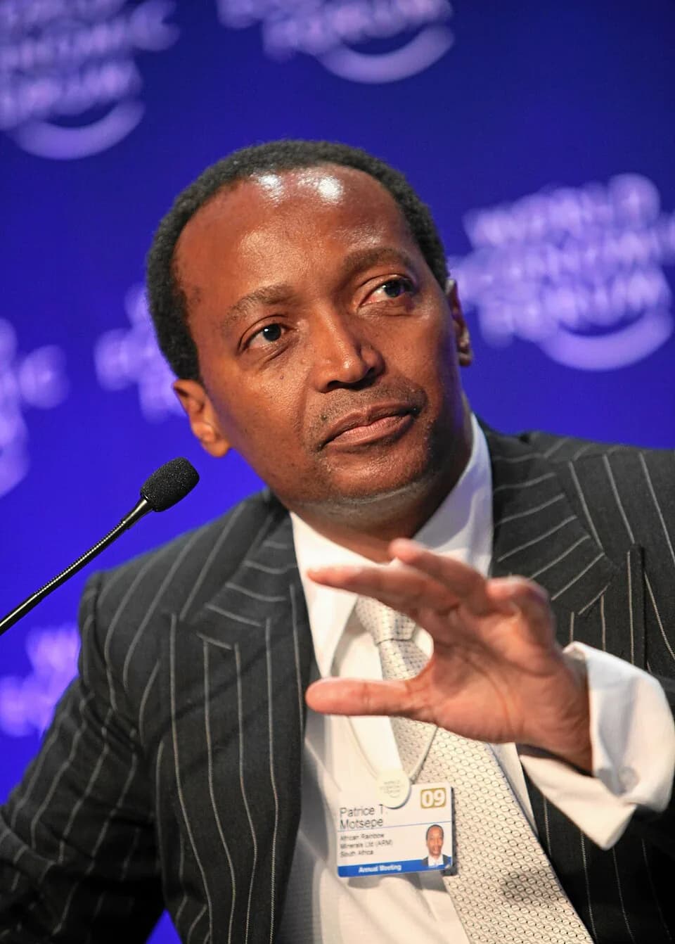 Patrice Motsepe speaking at the World Economic Forum in 2009